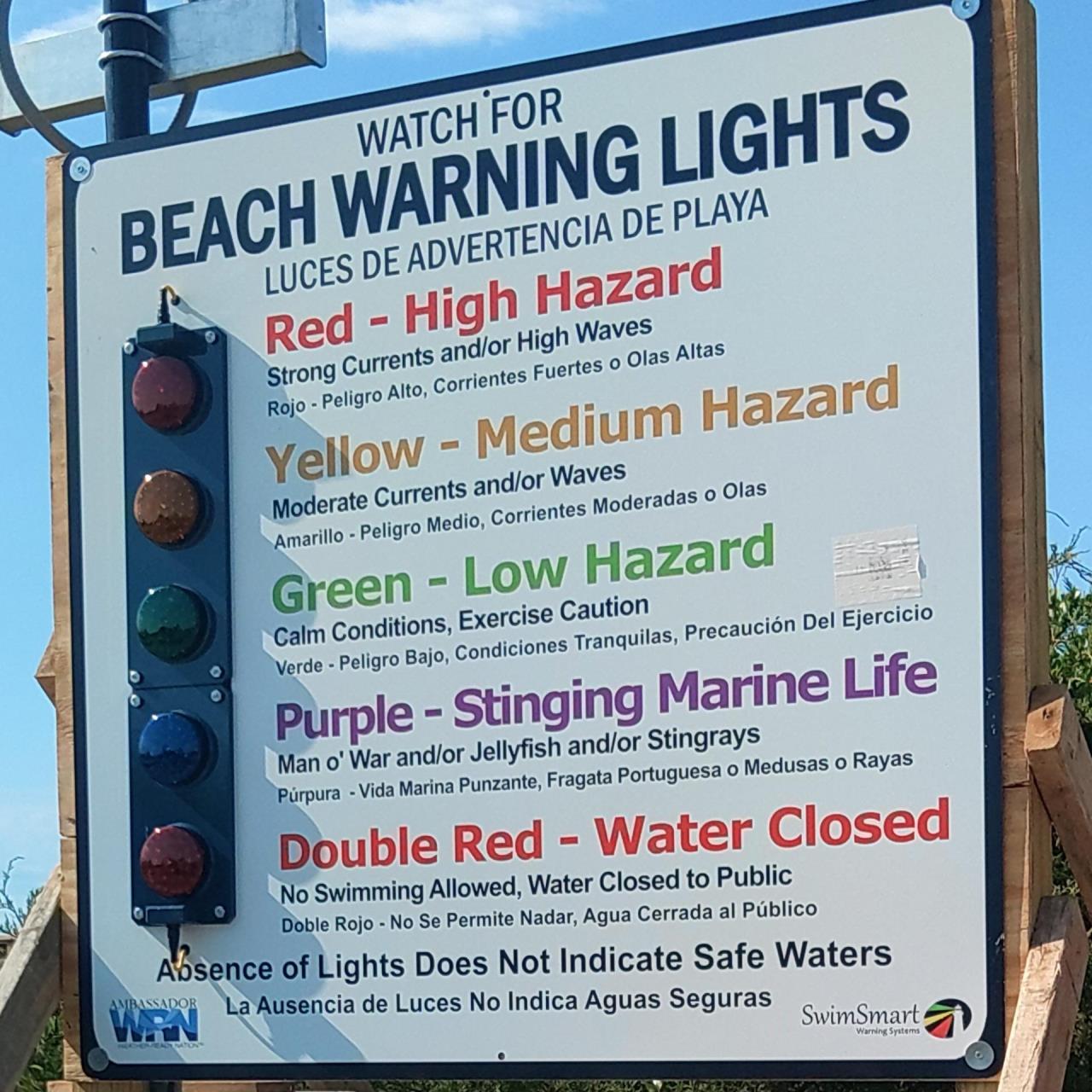 Lighted Beach Warning Signs