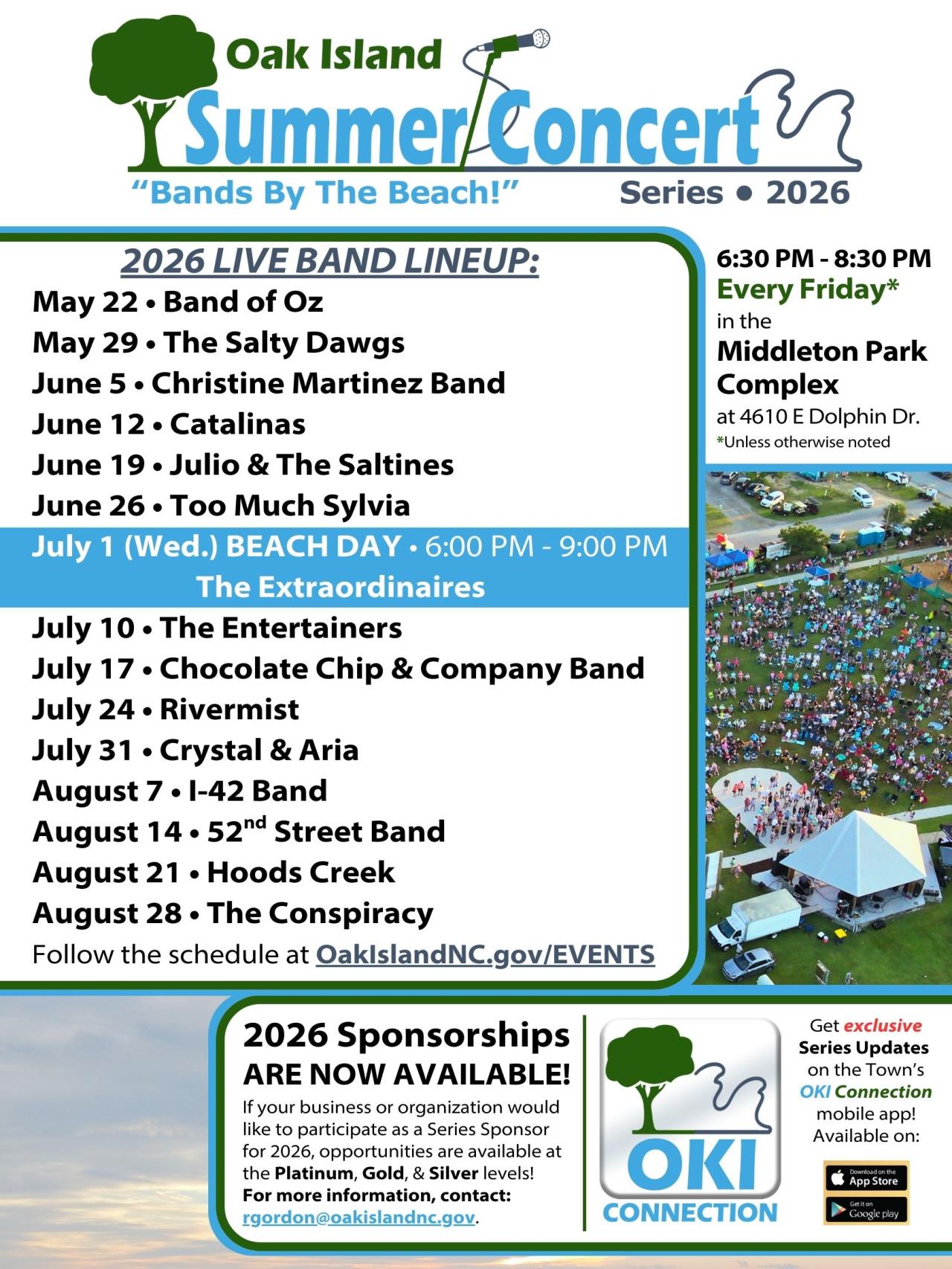 2026 Summer Concert Series Band Lineup